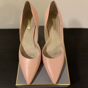 Louise et Cie La Hermosa Pink Leather Snakeskin Heels 10M